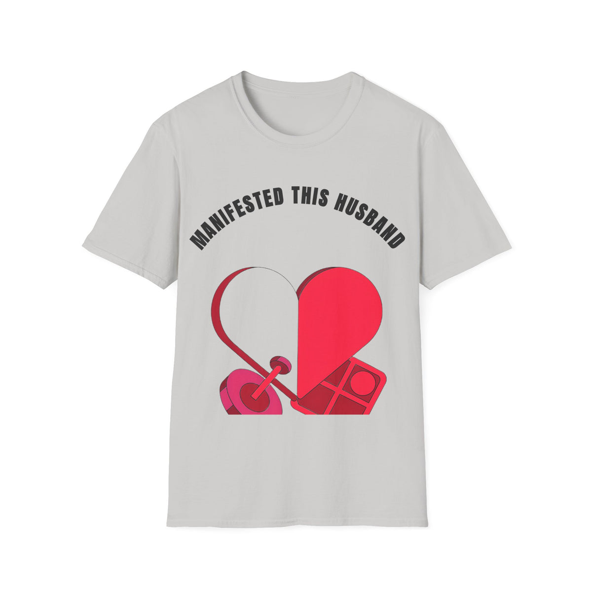 T-Shirt — "Manifested This Husband" Heart Graphic - Trending Now - September 2026