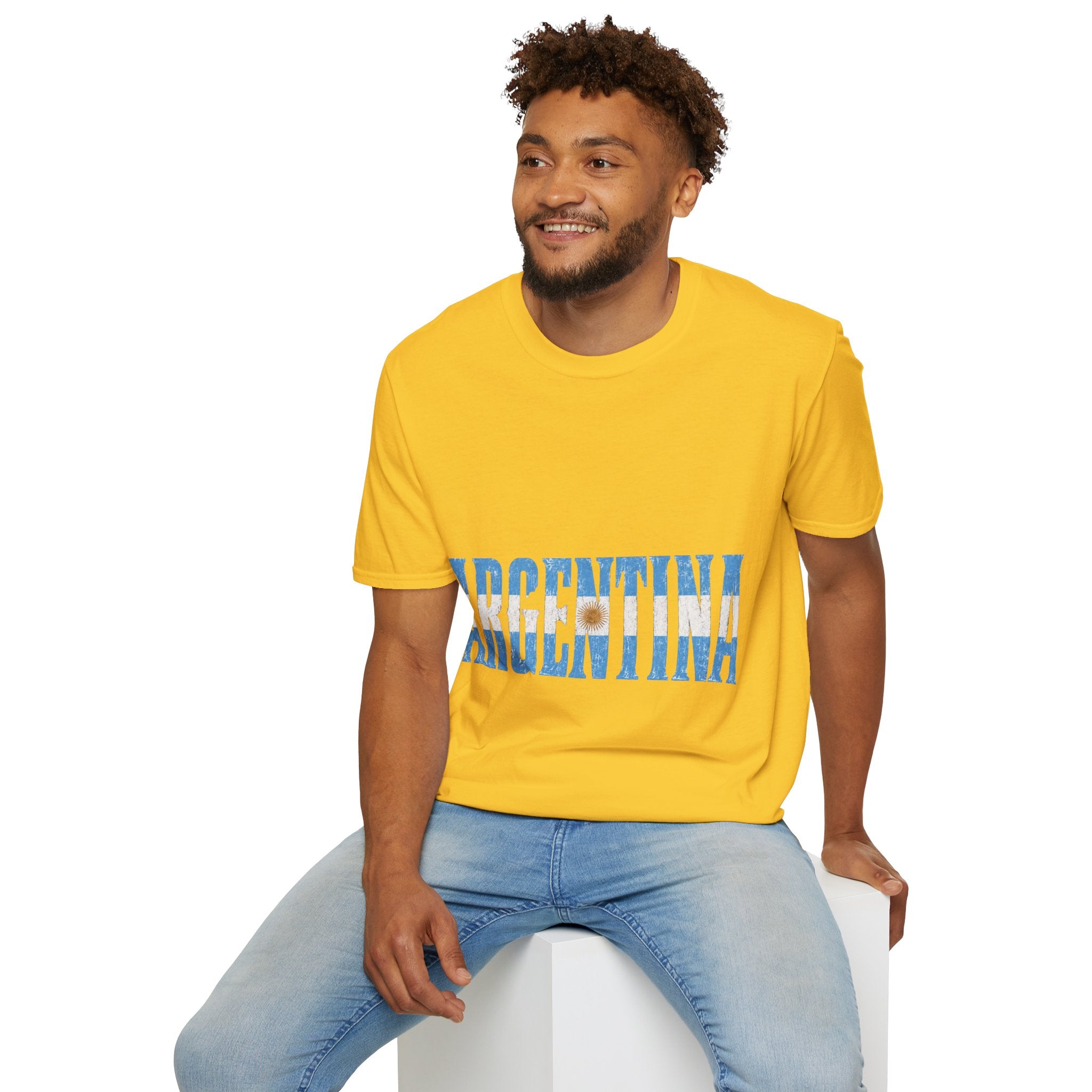 Argentina Beach Vibes T-Shirt — Distressed Blue "ARGENTINA" Graphic