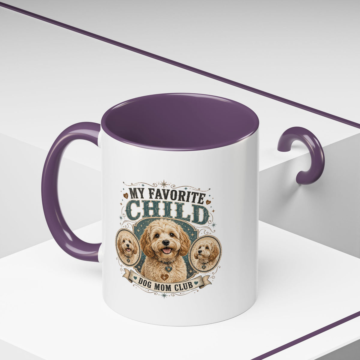 Milo Bailey Dog Dad Mom Dog Mom Coffee Mug — “My Favorite Child” Doodle Dog Portrait Accent Mug