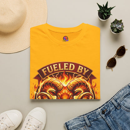 Fueled By Fire & Aries Energy T-Shirt — Zodiac Ram Graphic Tee