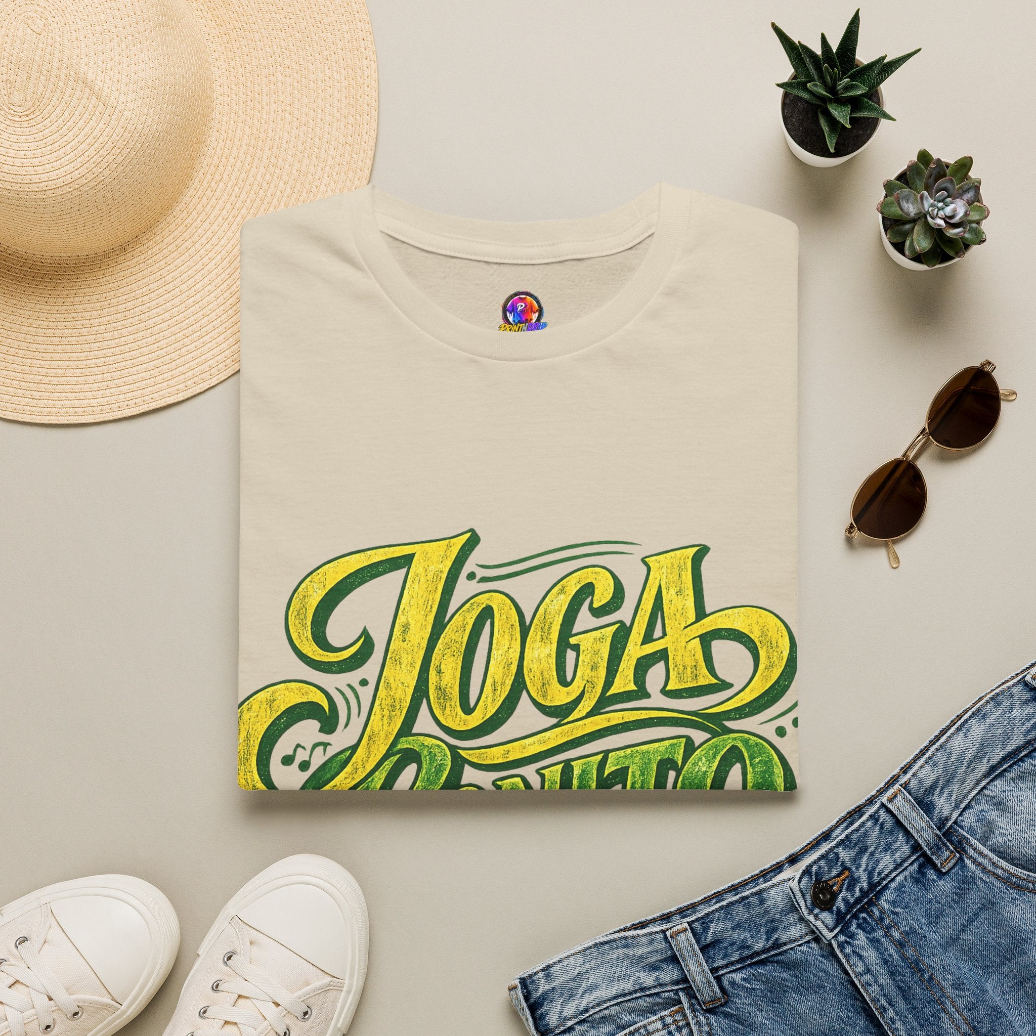 Brazil T-Shirt — 'Joga Bonito' Vintage Soccer Script Tee