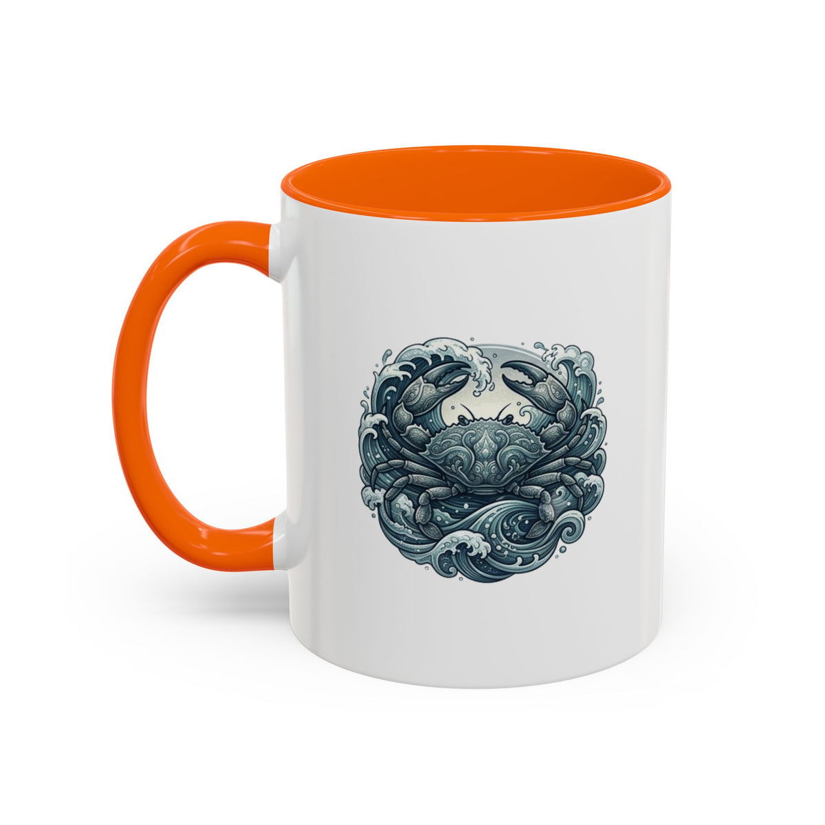 Cancer Zodiac Crab Ocean Crest Accent Coffee Mug