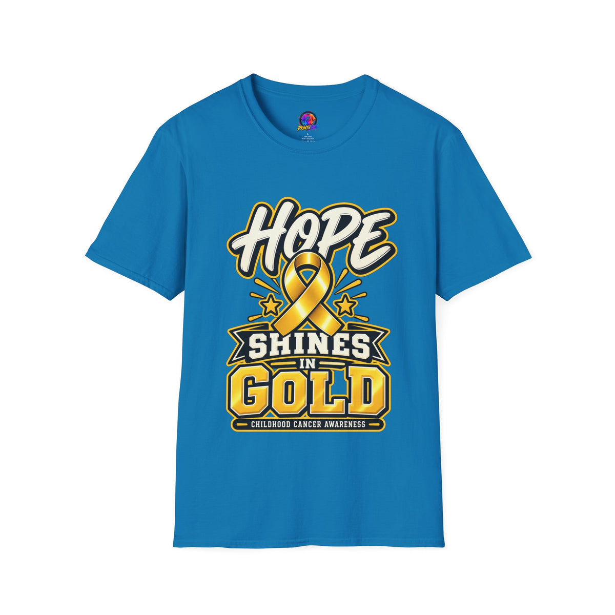 Hope Shines in Gold T-Shirt — Childhood Cancer Awareness Tee