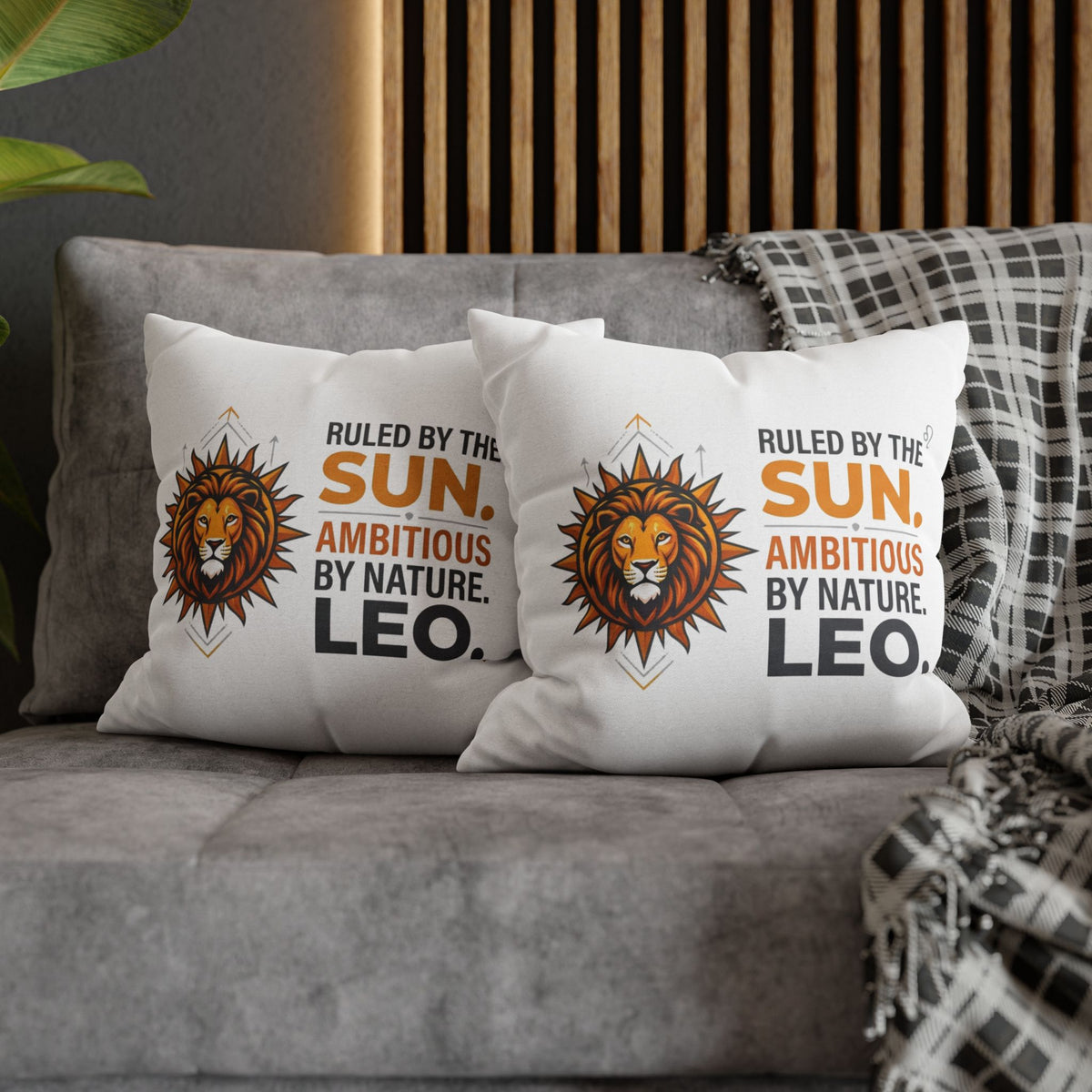 Leo Zodiac Ruled By The Sun Spun Polyester Square Pillowcase