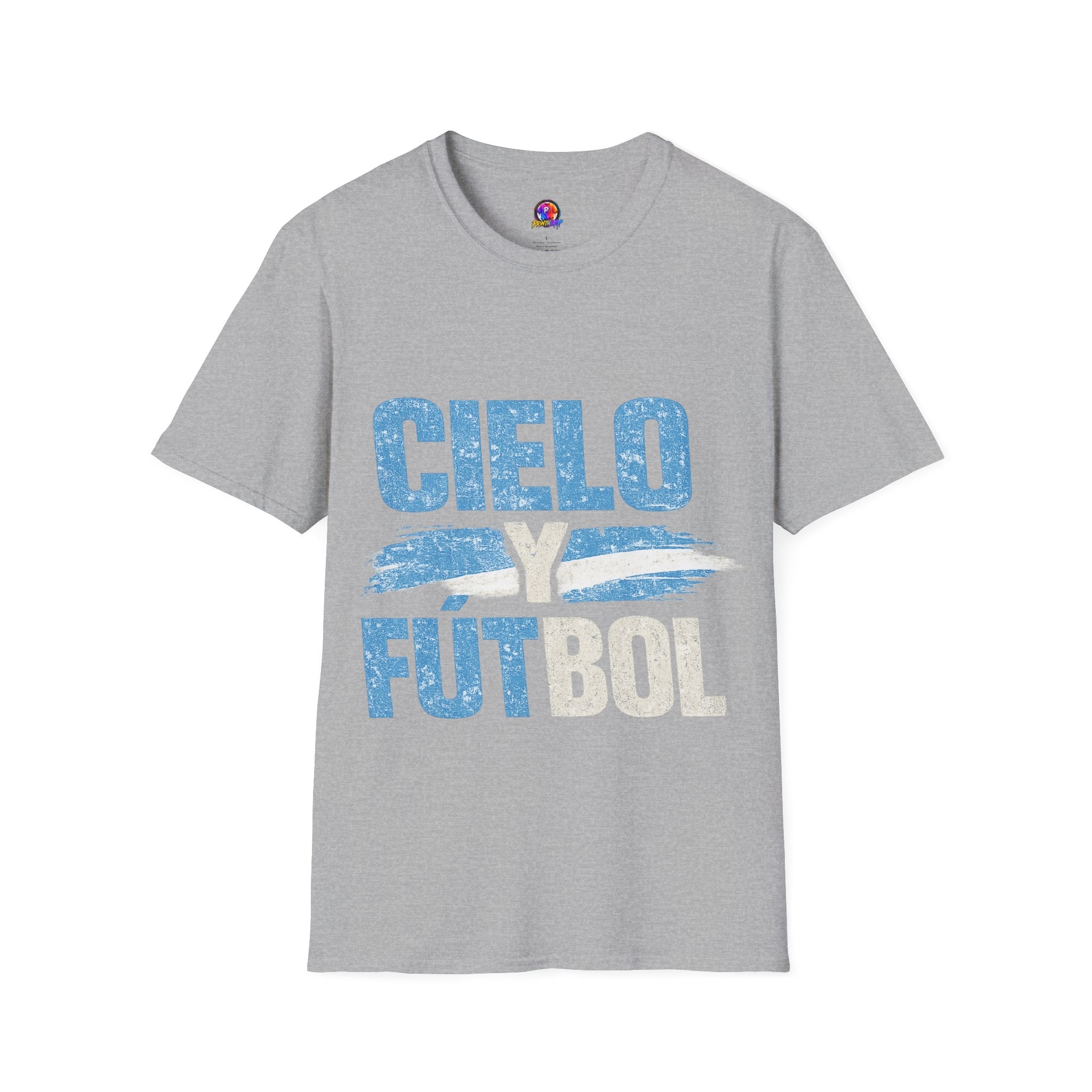 Argentina Cielo Fútbol T-Shirt — Vintage Sky Blue Soccer Tee