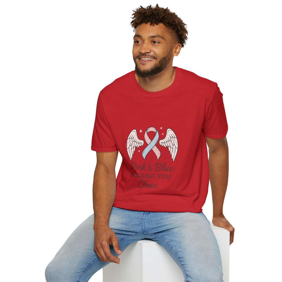 Pink & Blue Ribbon Angel Wings T-Shirt — Infant Loss Awareness Tee - Trending Now - October 2026