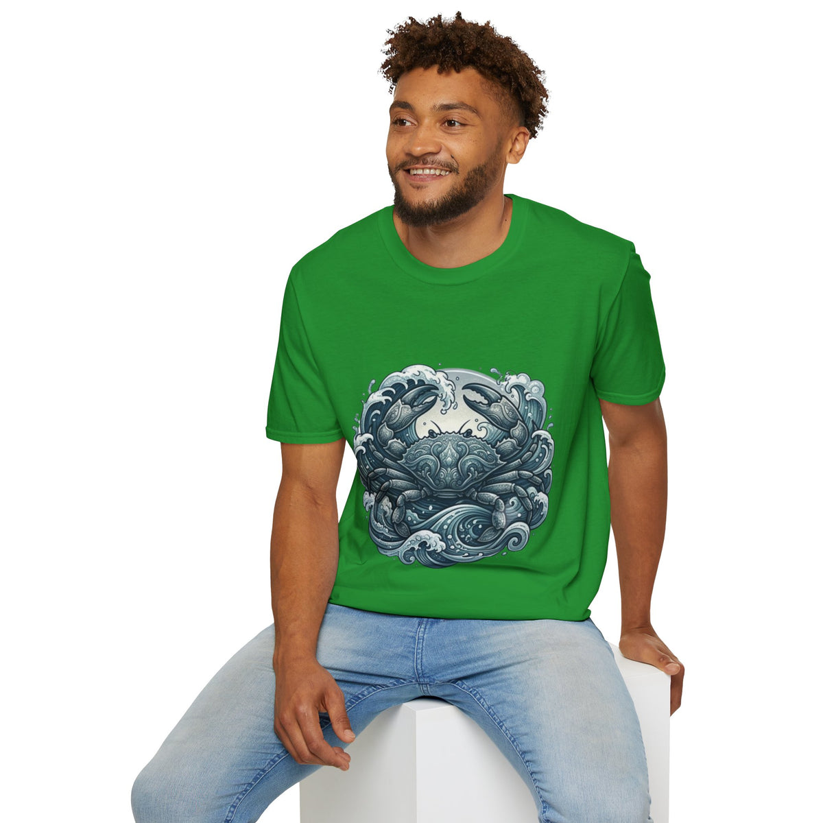 Cancer Zodiac Crab & Waves T-Shirt — Nautical Ocean Art Tee