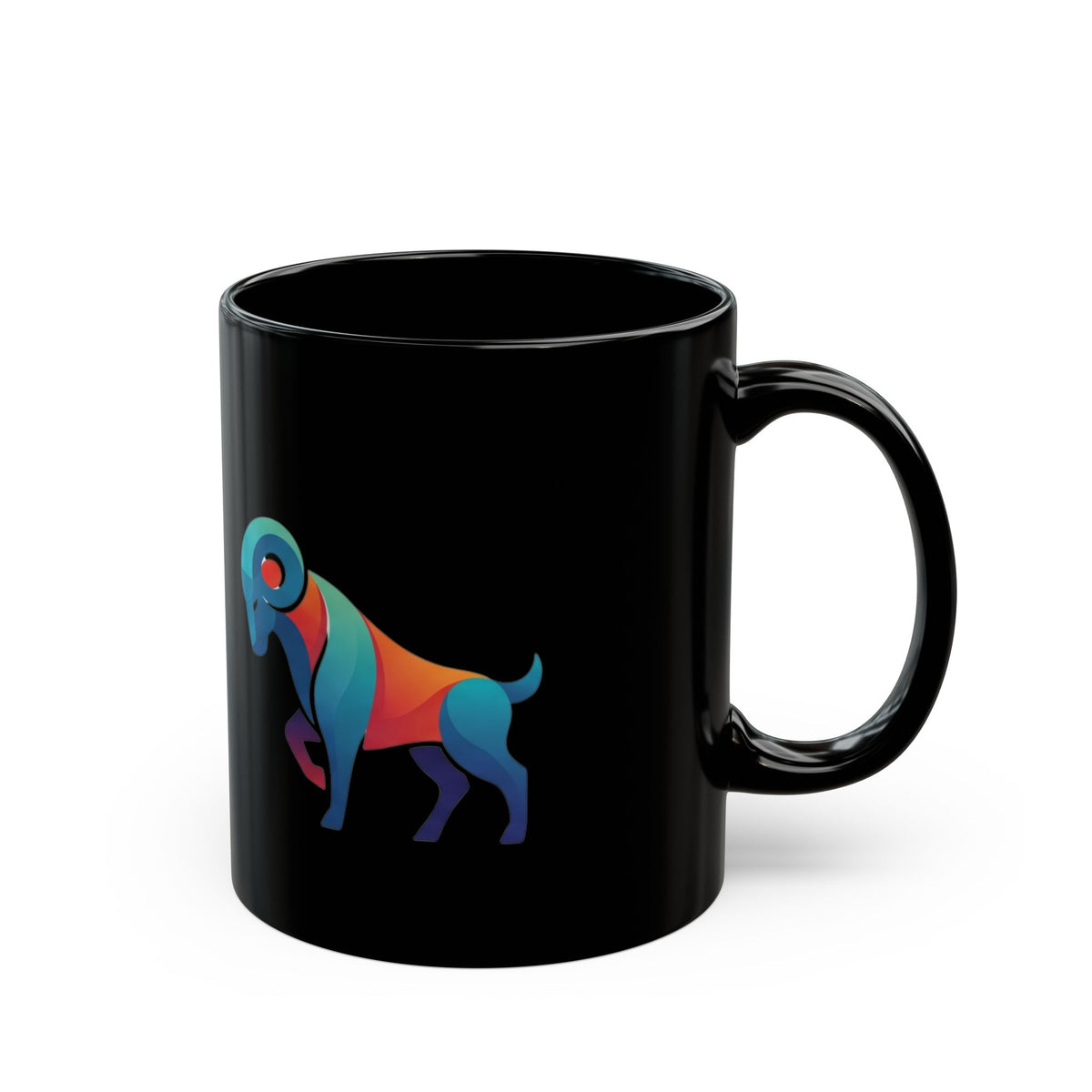 Aries Zodiac Colorful Ram Art Mug — Multicolor Zodiac Aries Coffee Cup