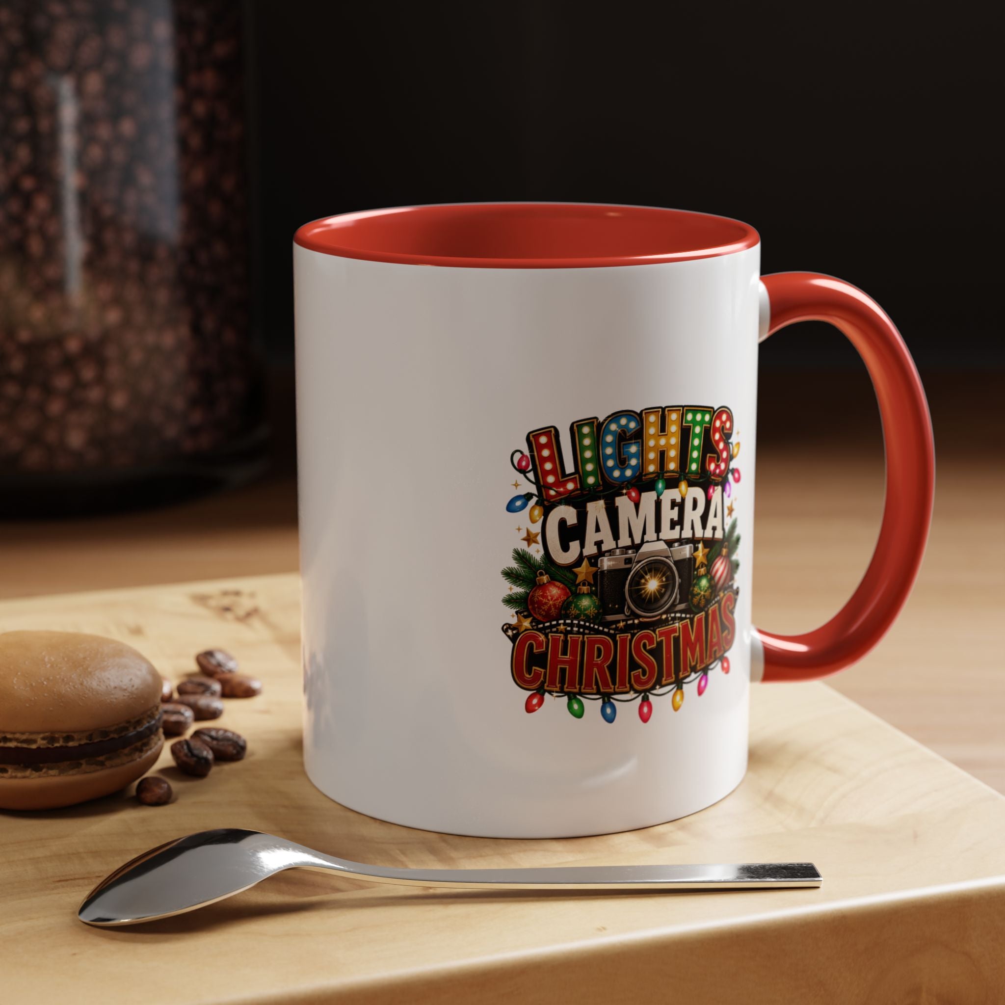 Accent Coffee Mug Lights Camera Christmas