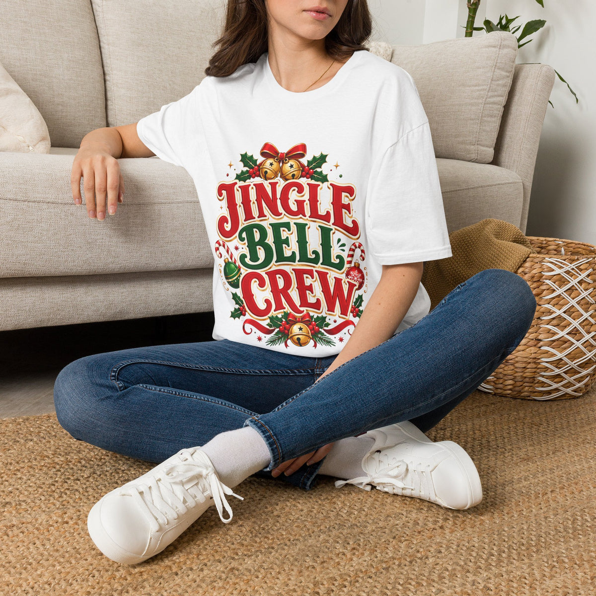 Jingle Bell Crew T-Shirt — Festive Christmas Holiday Tee