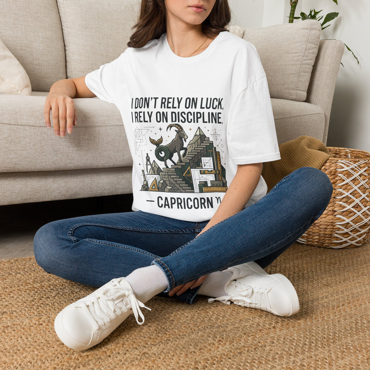 Capricorn Zodiac T‑Shirt — "I Don't Rely on Luck, I Rely on Discipline"