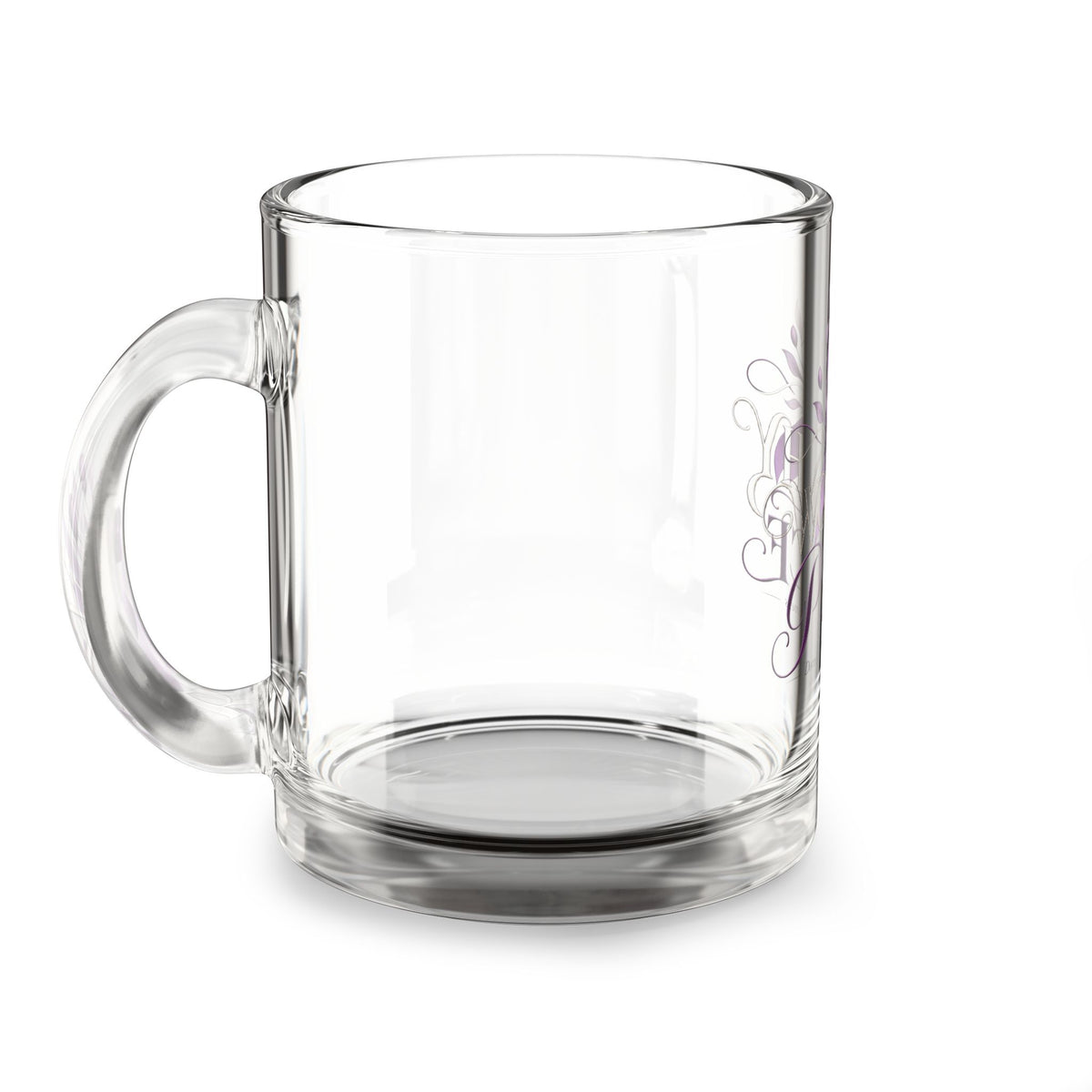Glass Mug - "Worthy Peace" Purple Ribbon Domestic Violence Awareness Coffee Mug