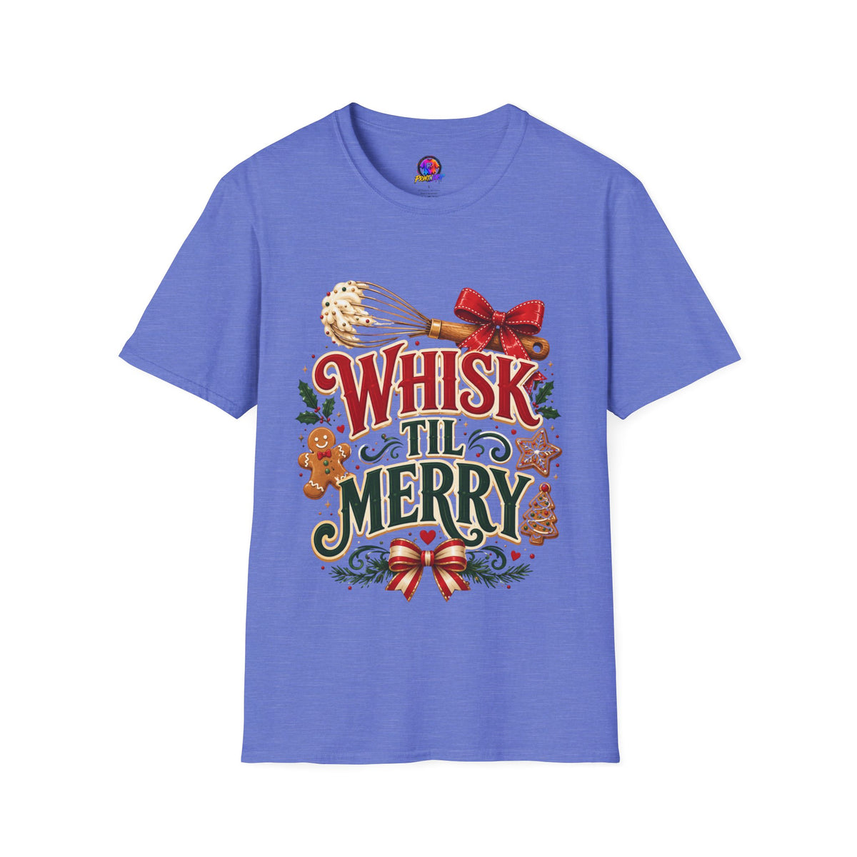 Christmas Baking T-Shirt — "Whisk 'Til Merry" Holiday Tee