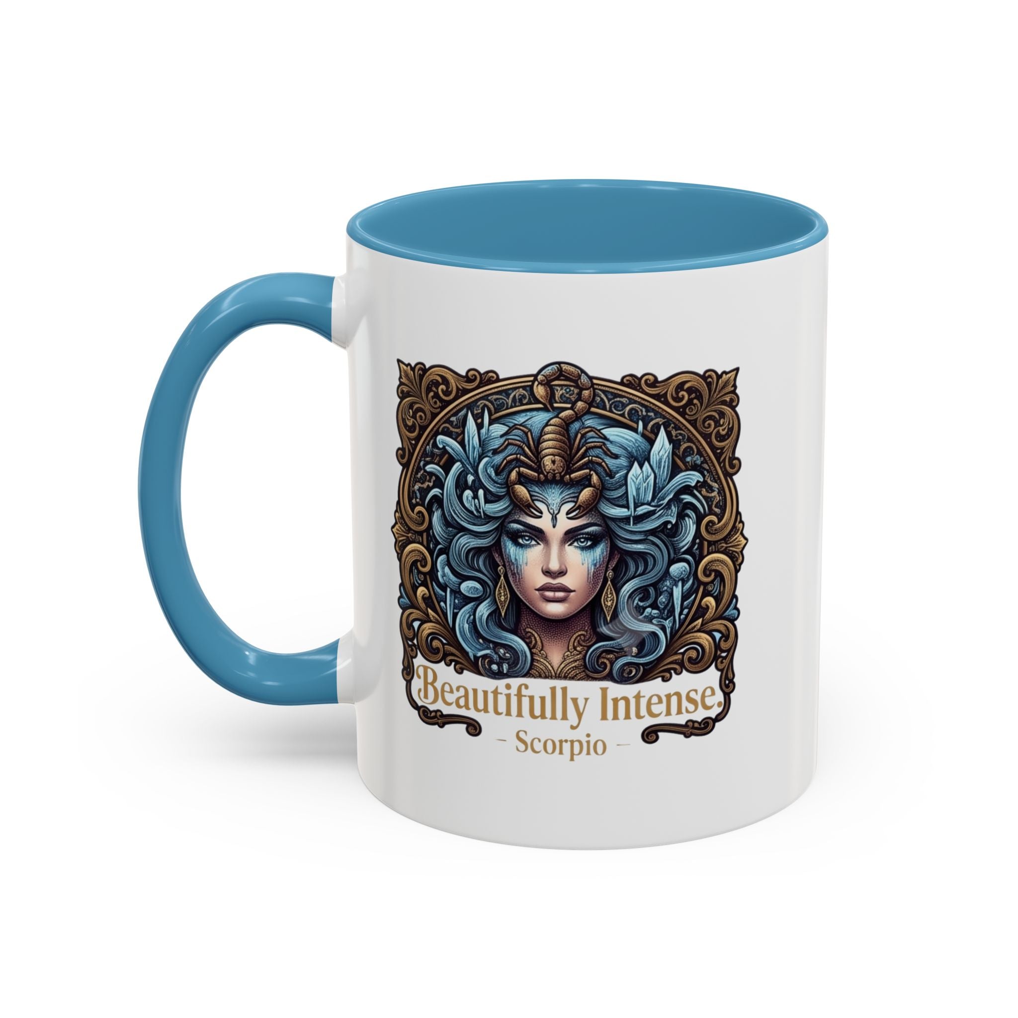 Scorpio Accent Coffee Mug — "Beautifully Intense" Zodiac Design (11/15oz)