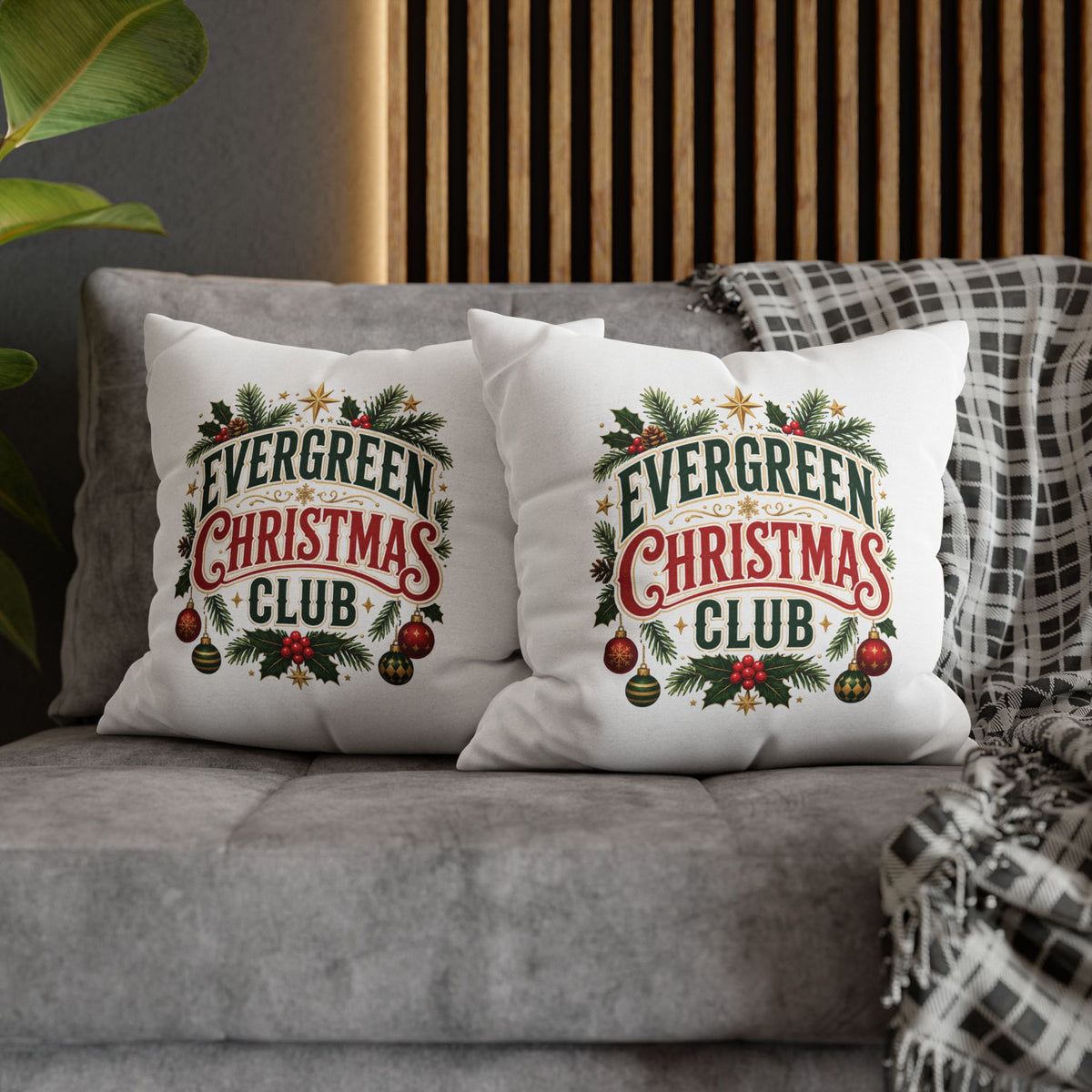 Christmas Evergreen Christmas Club Decorative Pillowcase