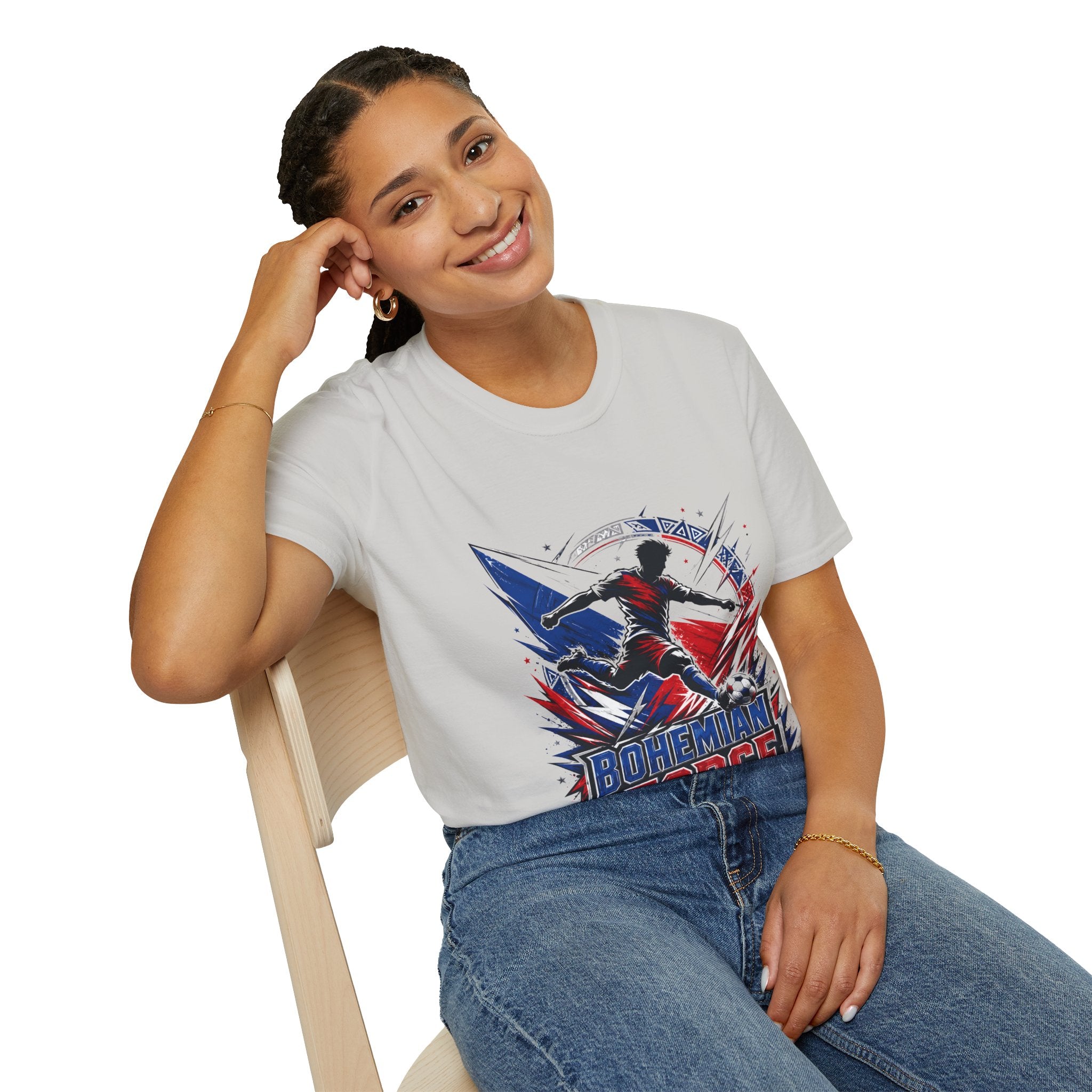 Czechia Bohemian Force Graphic T‑Shirt — Energetic Soccer Player Silhouette