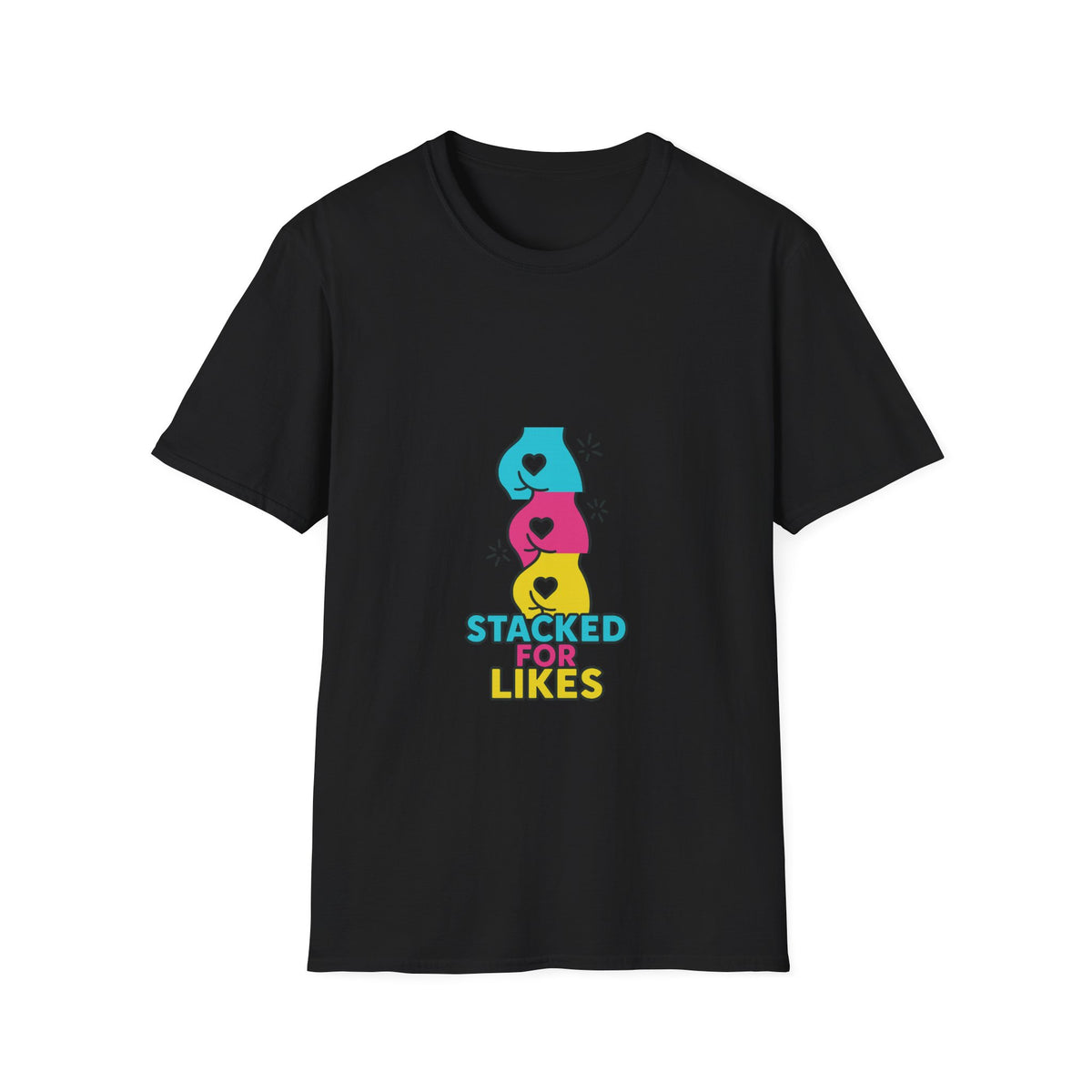 Stacked Likes T-Shirt — Cute Colorful Social Media Hearts Graphic Tee - Trending Now - October 2026