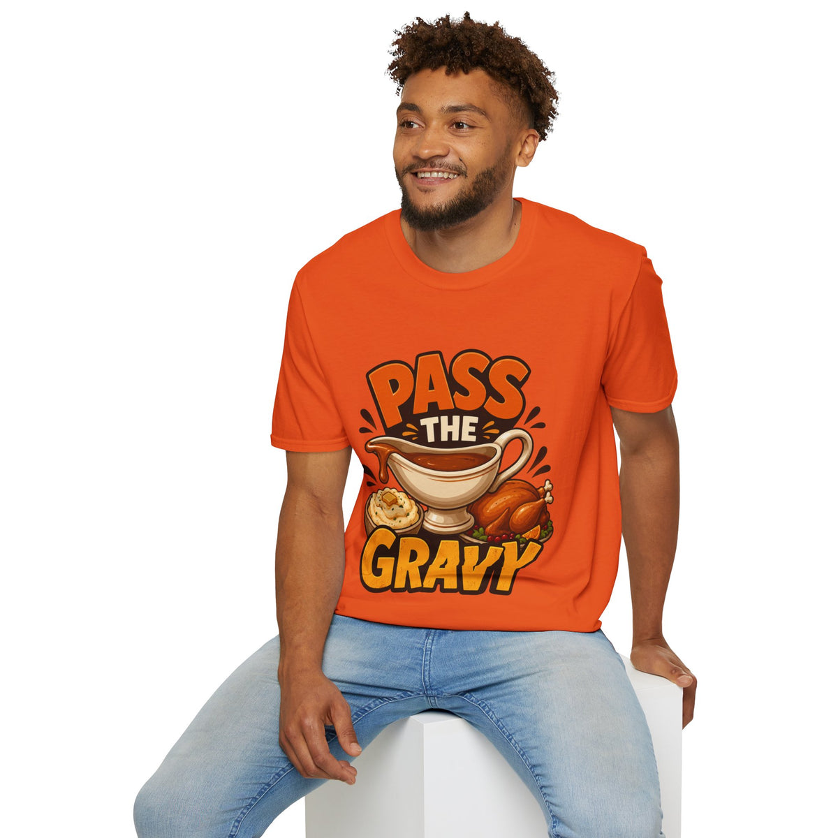Thanksgiving T-Shirt Pass the Gravy T-Shirt — Funny Thanksgiving Turkey Dinner Tee