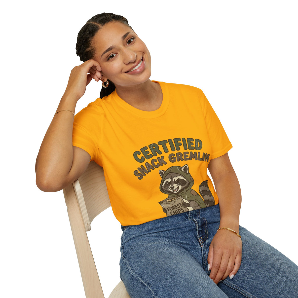 Certified Snack Gremlin T-Shirt — Funny Raccoon Snack Lover Tee