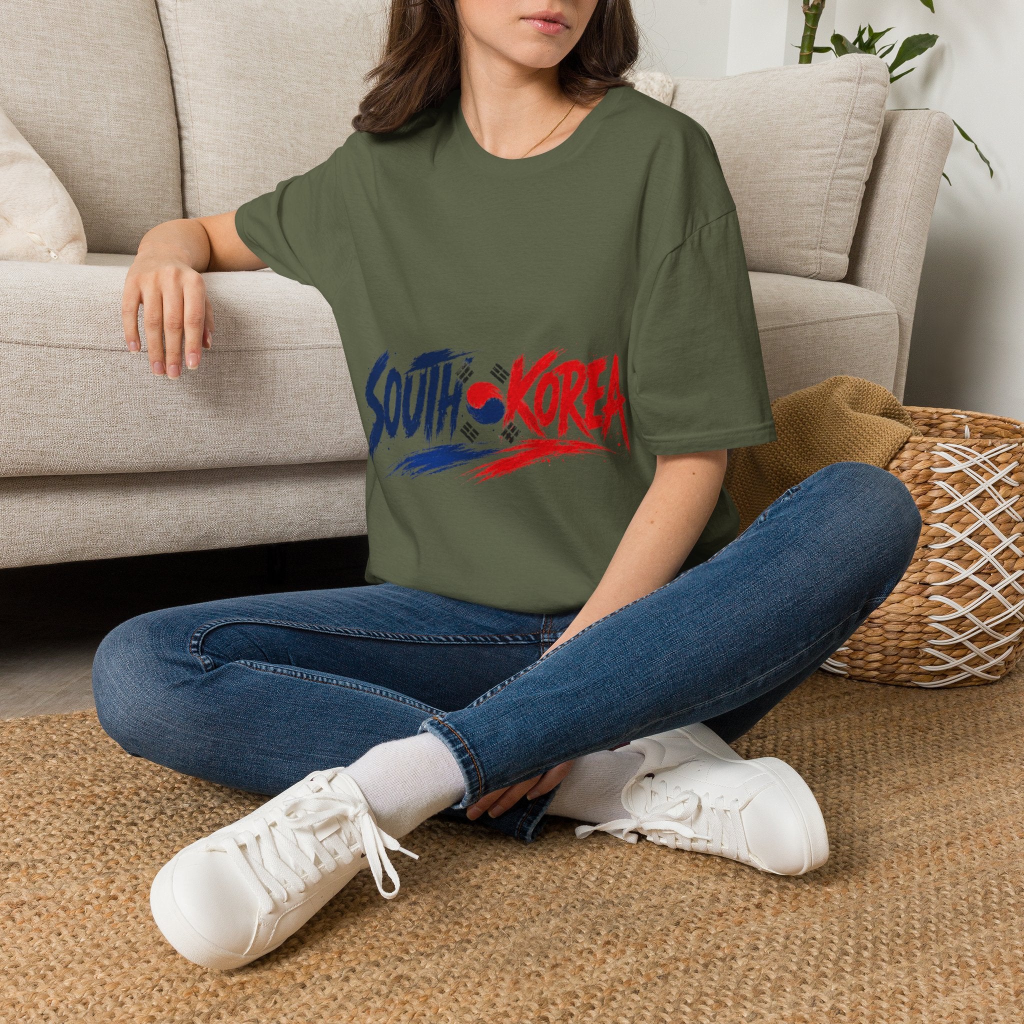 South Korea Flag Brushstroke T-Shirt — Patriotic Korean Travel Tee