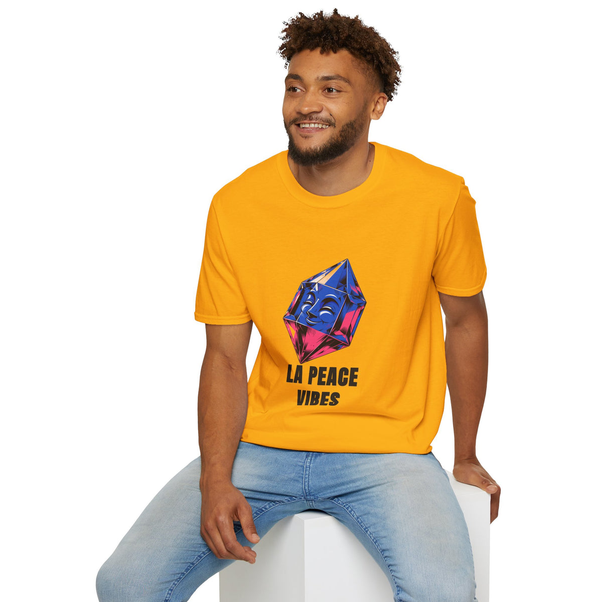 Peace Vibes T-Shirt — Blue Crystal Smiling Buddha Graphic Tee - Trending Now - August 2026