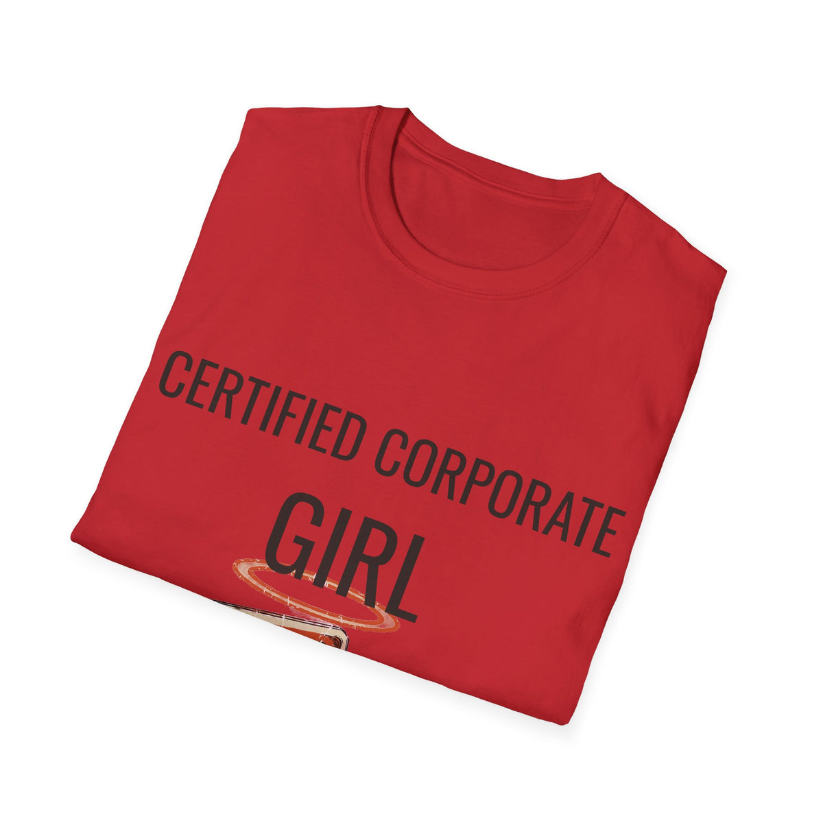 "Certified Corporate Girl" Retro Laptop Graphic Tee - Funny Office Humor White T-Shirt - Trending Now - September 2026