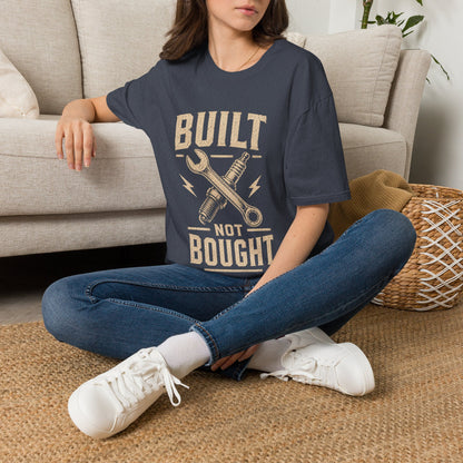 Built Not Bought T-Shirt — Vintage Mechanic DIY Garage Tee