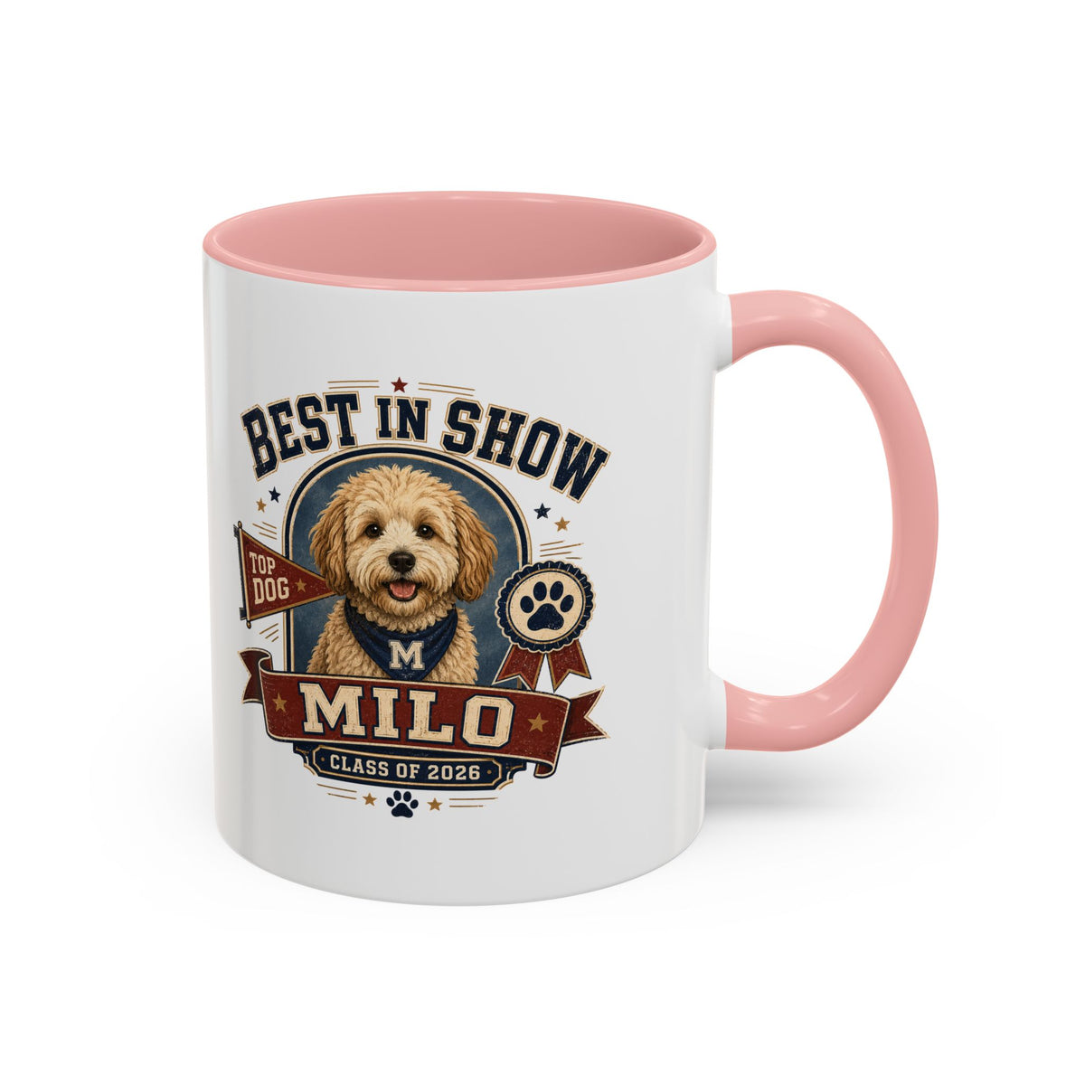 Milo Bailey Dog Dad Mom Best in Show Milo Coffee Mug — Personalized Dog Portrait Accent Mug