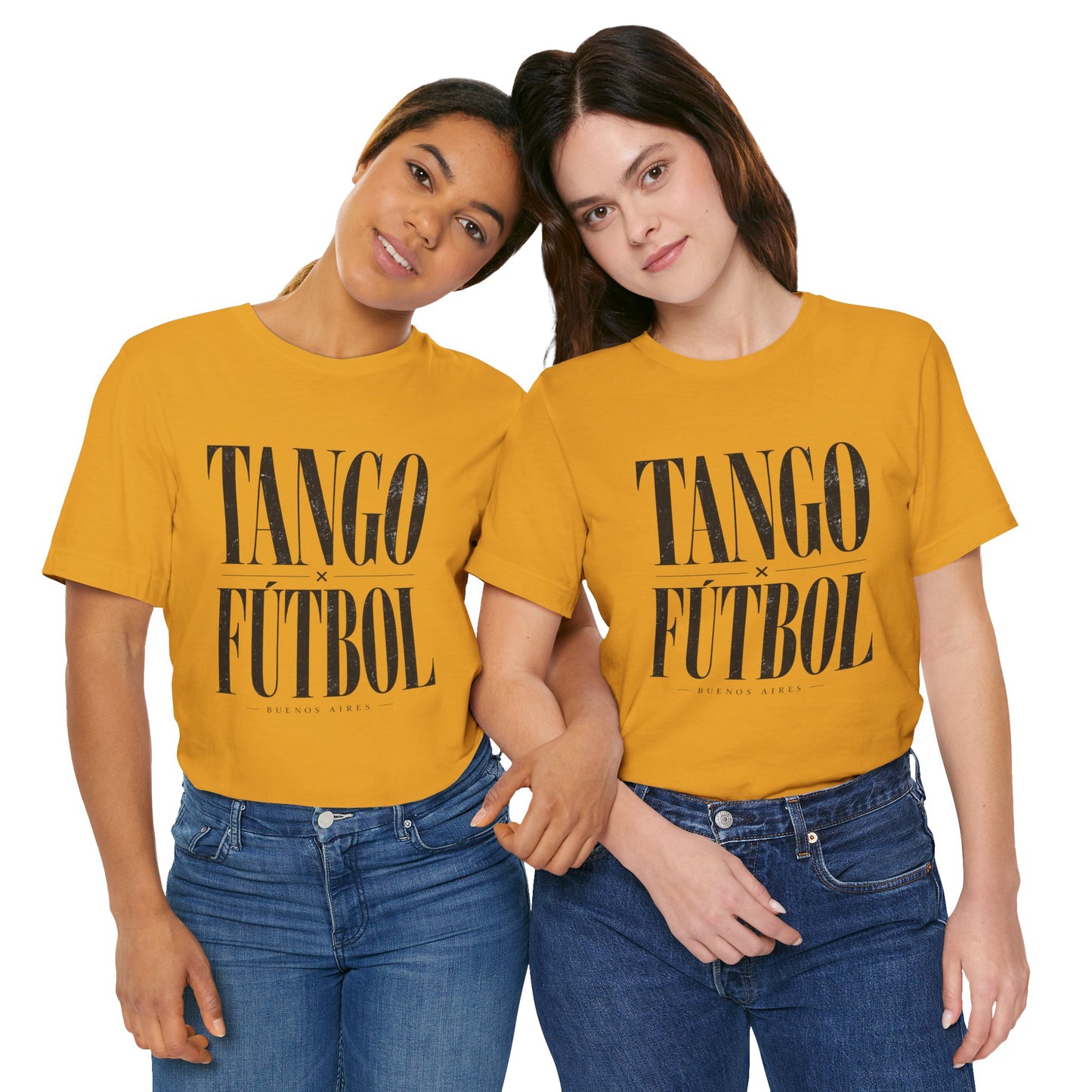 Argentina - Tango y Fútbol Graphic Tee - Bold Serif Soccer & Dance Shirt