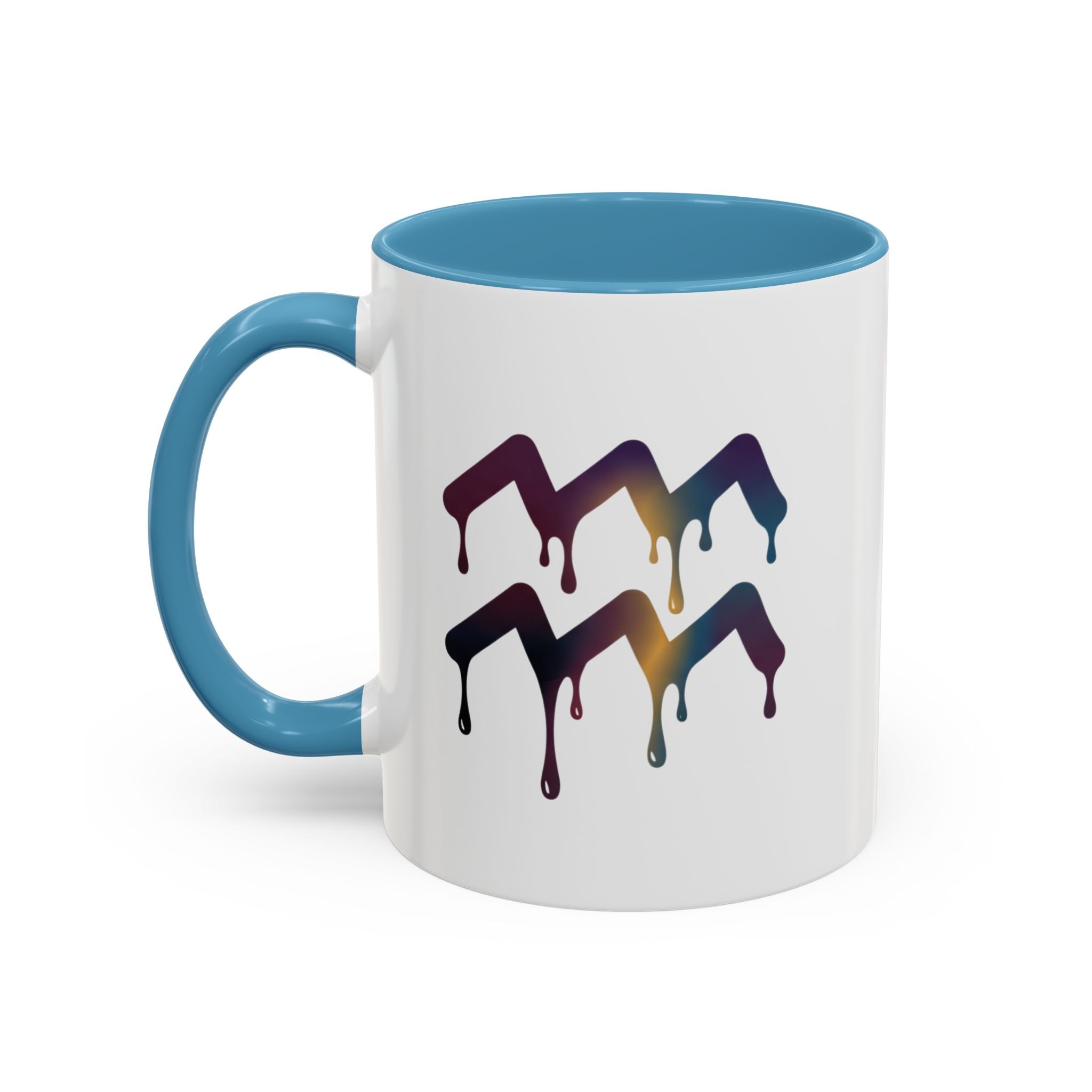 Dripping Rainbow Chevron Accent Coffee Mug — Colorful Gradient Art
