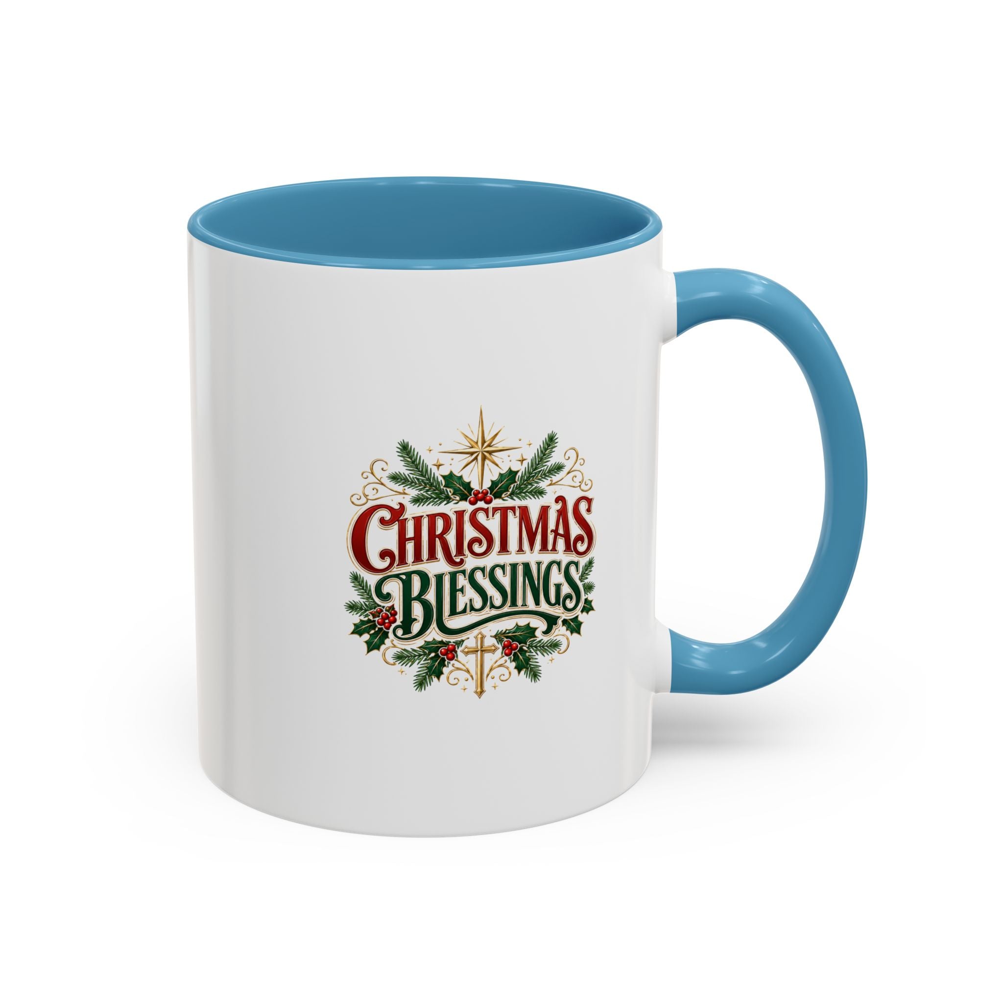 Christmas Blessings Accent Coffee Mug – Festive Holiday Tea & Coffee Cup