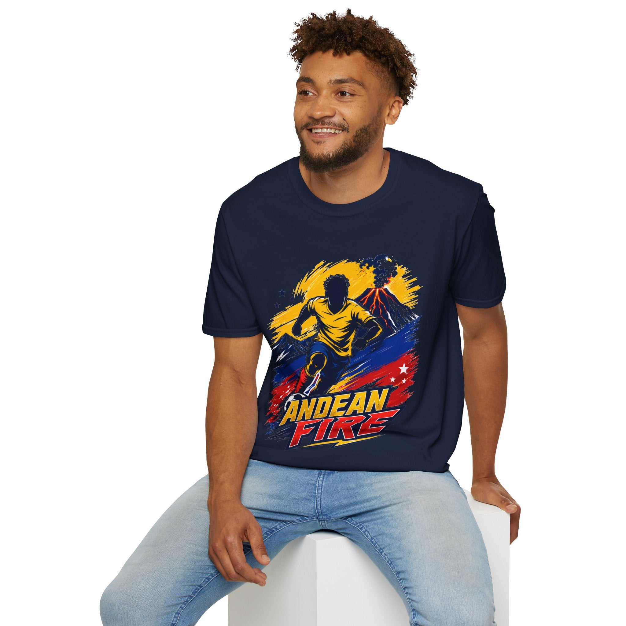 Ecuador Andean Fire Running T‑Shirt — Volcano Trail Runner Graphic Tee