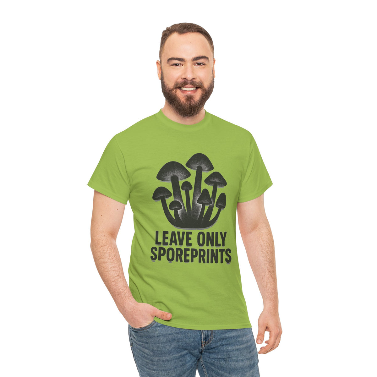 Mushroom Tee — "Leave Only Sporeprints" Eco Nature Graphic Shirt - Trending Now - August 2026