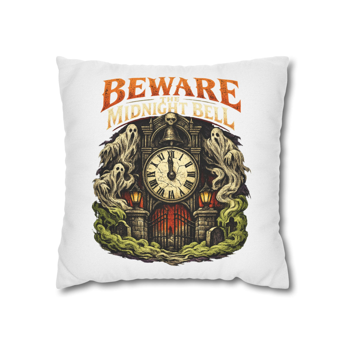 Halloween Beware Midnight Bell Decorative Pillowcase