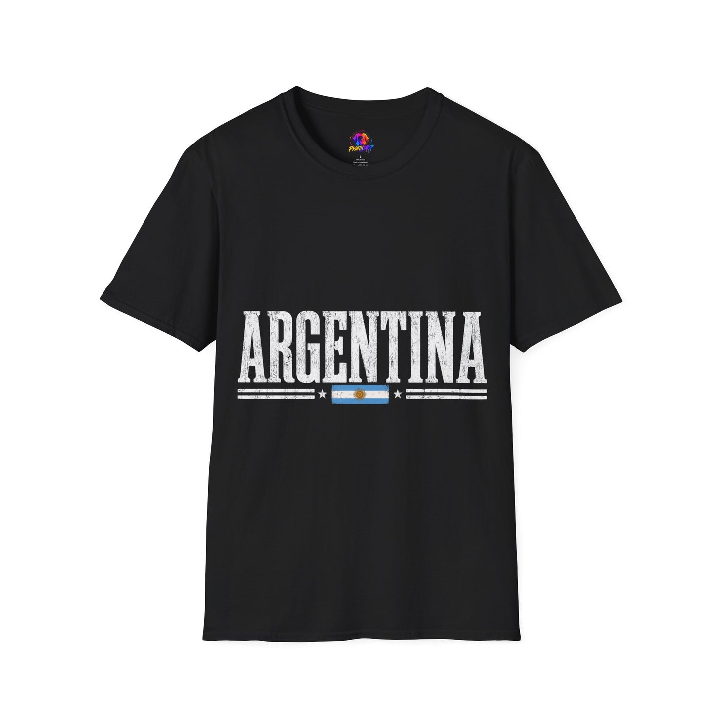 Argentina Graphic T-Shirt — Retro Flag Stripe Football Soccer Tee