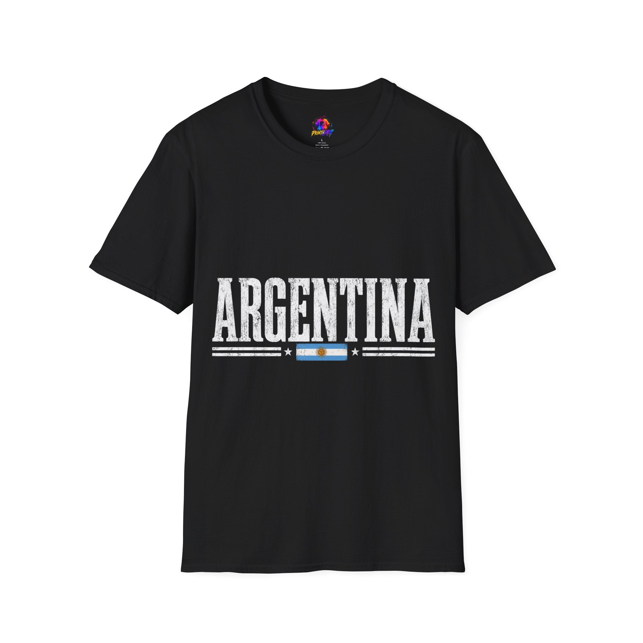 Argentina Graphic T-Shirt — Retro Flag Stripe Football Soccer Tee