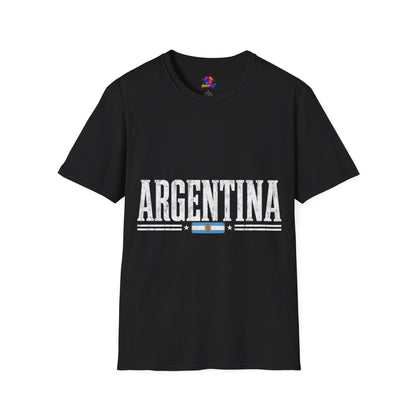 Argentina Graphic T-Shirt — Retro Flag Stripe Football Soccer Tee