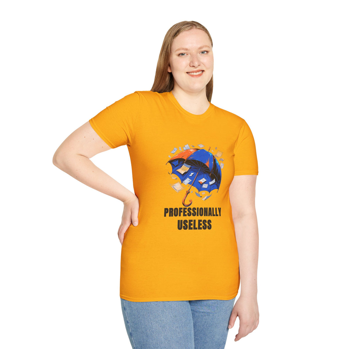 Professionally Useless T-Shirt — Illustrated Umbrella Graphic - Trending Now - August 2026