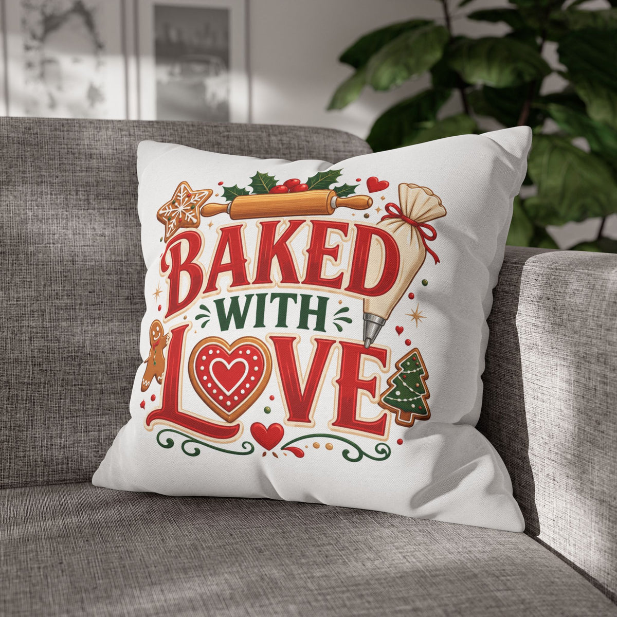 Christmas Baked With Love Holiday Pillowcase - Christmas Baking Decor