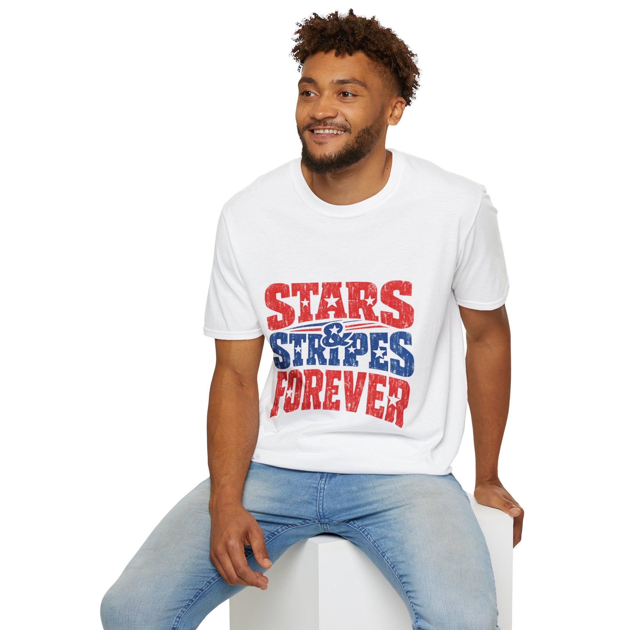 USA Stars & Stripes Forever T-Shirt — Patriotic Red White Blue Graphic Tee