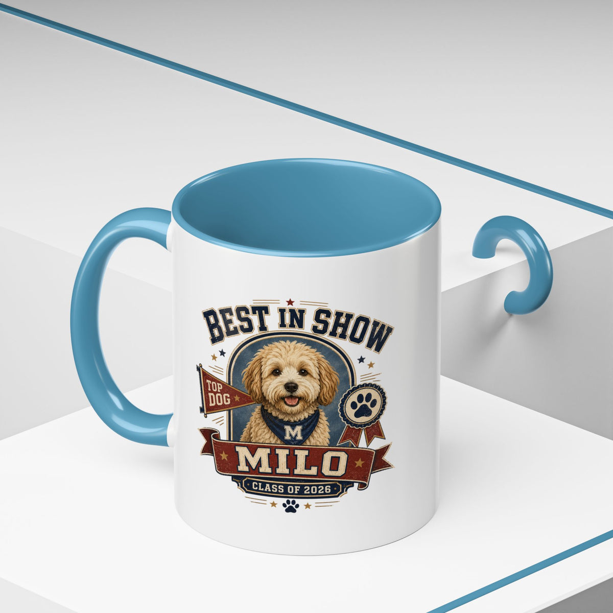 Milo Bailey Dog Dad Mom Best in Show Milo Coffee Mug — Personalized Dog Portrait Accent Mug