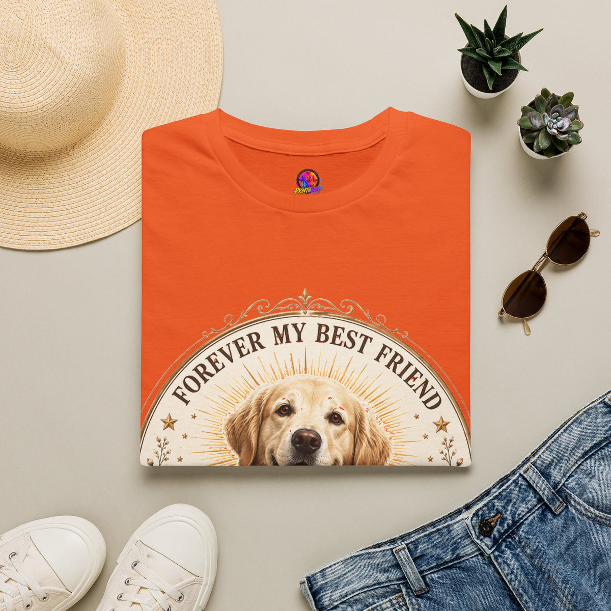 Dog Lover T-Shirt — “Forever My Best Friend” Personalized Golden Retriever Tee