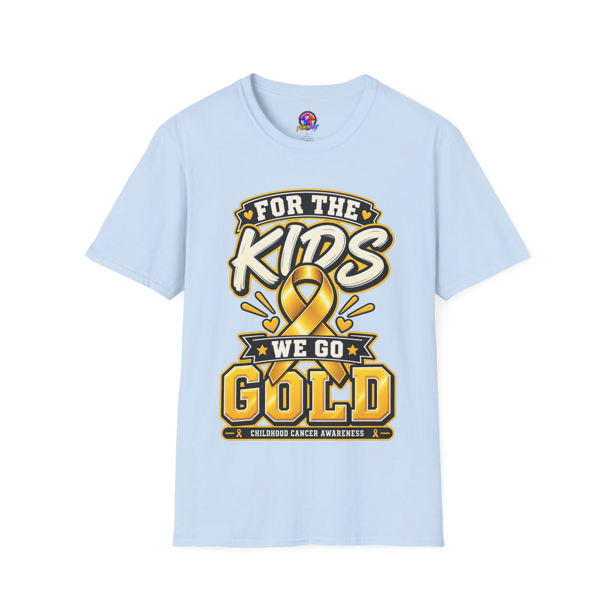 Kids Childhood Cancer Awareness T-Shirt — "For the Kids We Go Gold"