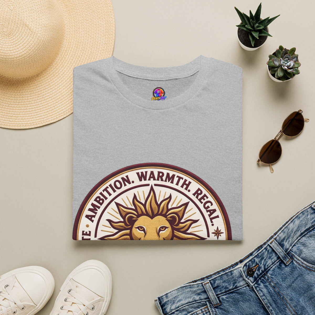 Leo Zodiac Lion T-Shirt — Ambition, Warmth & Regal Pride Graphic Tee