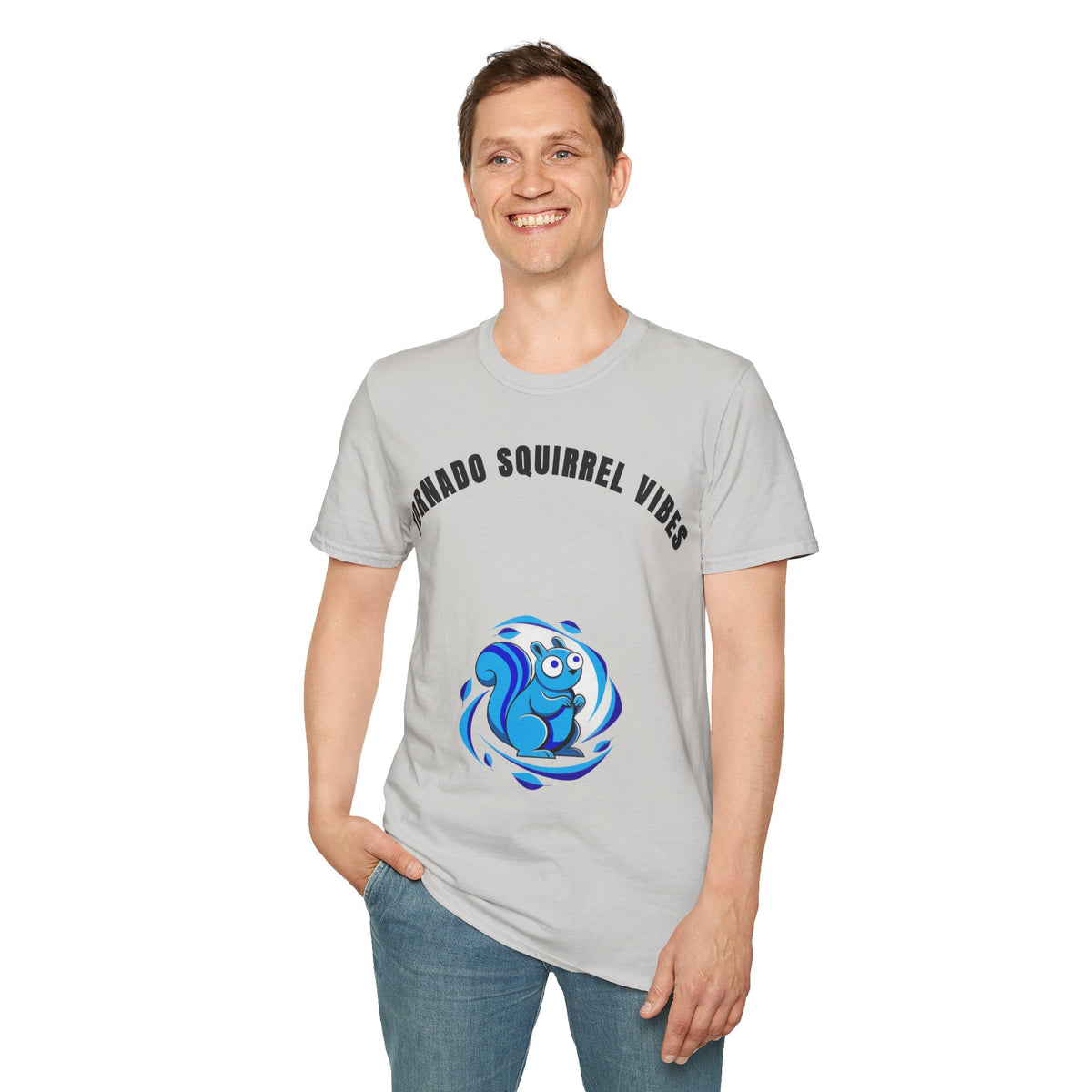 T-Shirt — "Tornado Squirrel Vibes" Graphic Tee | Cute Whimsical Squirrel Swirl Design - Trending Now - September 2026