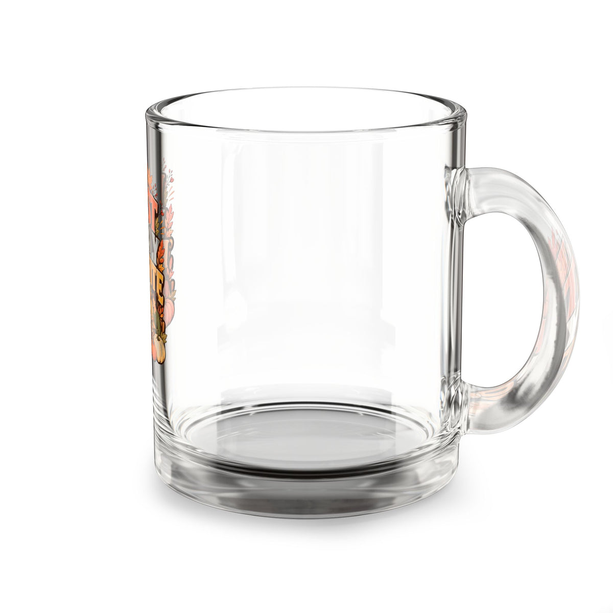 Feast Family Favorite 10oz Glass Mug — Thanksgiving Pumpkin Harvest Coffee Cup