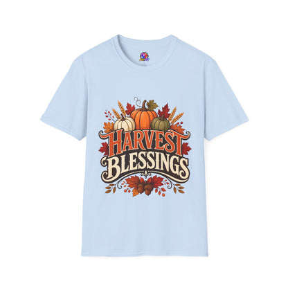 Harvest Blessings T-Shirt — Fall Pumpkin Harvest Graphic Tee for Thanksgiving