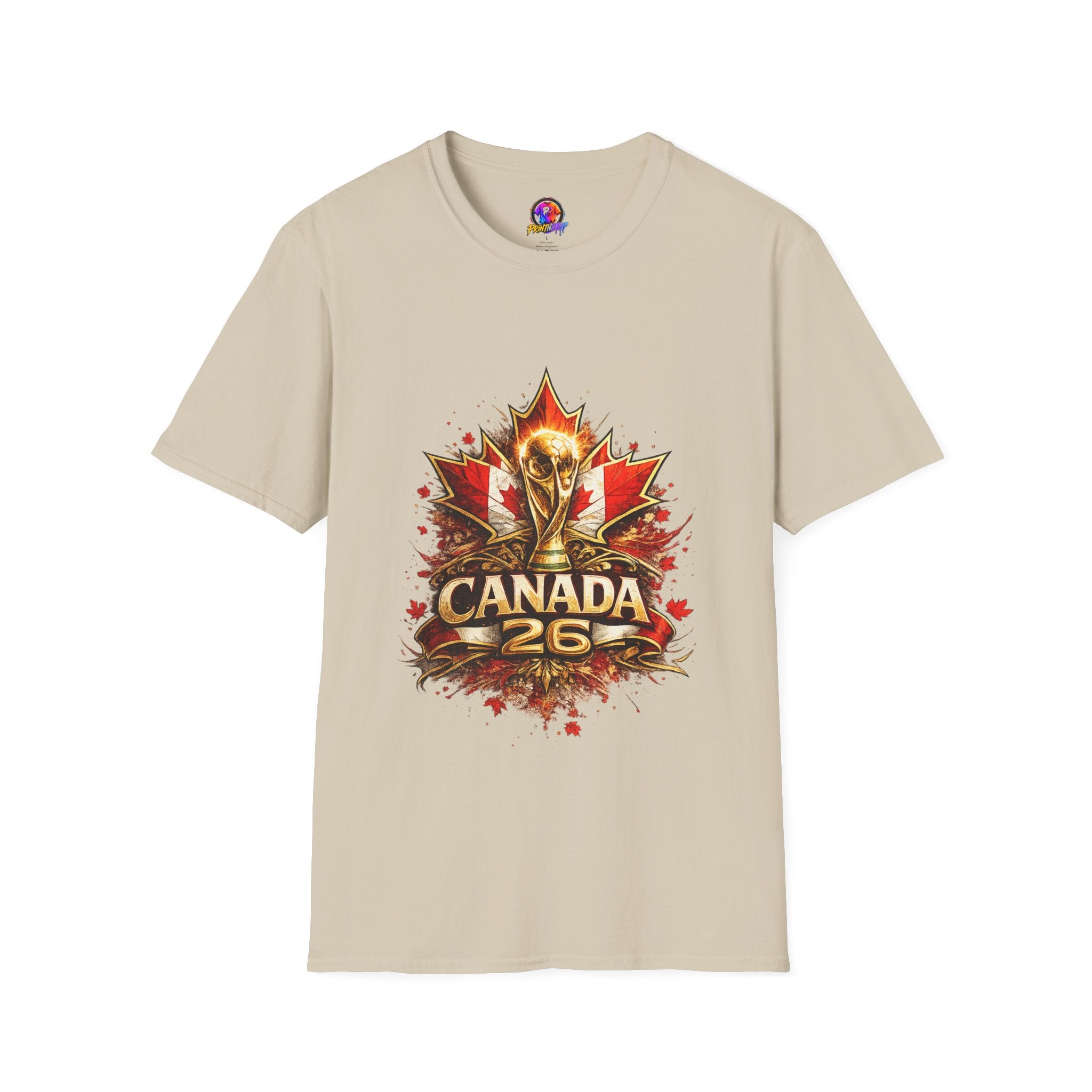 Canada World Cup T‑Shirt — Maple Leaf Soccer Trophy 26