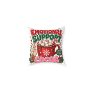 Modern Day Christmas Emotional Support Square Poly Canvas Pillow