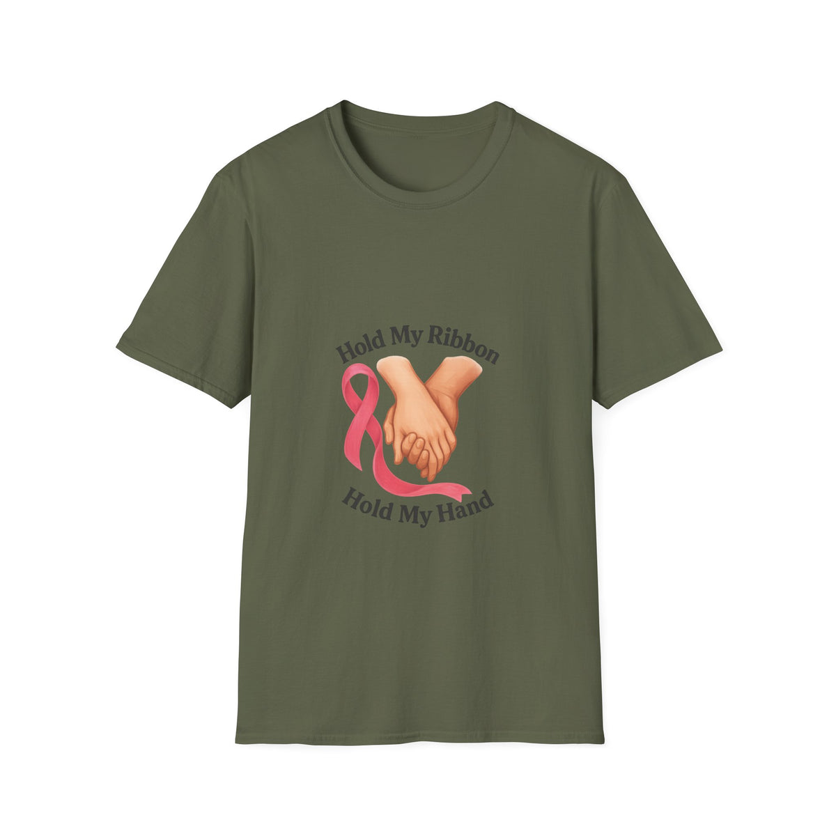 Breast Cancer Support T-Shirt — “Hold My Ribbon Hold My Hand” - Trending Now - October 2026
